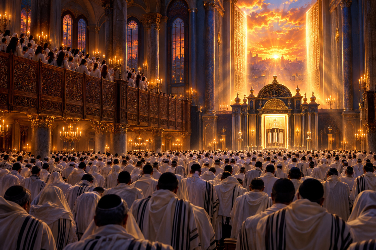 Neïla — l’assemblée d’Israël en blanc devant les portes de lumière